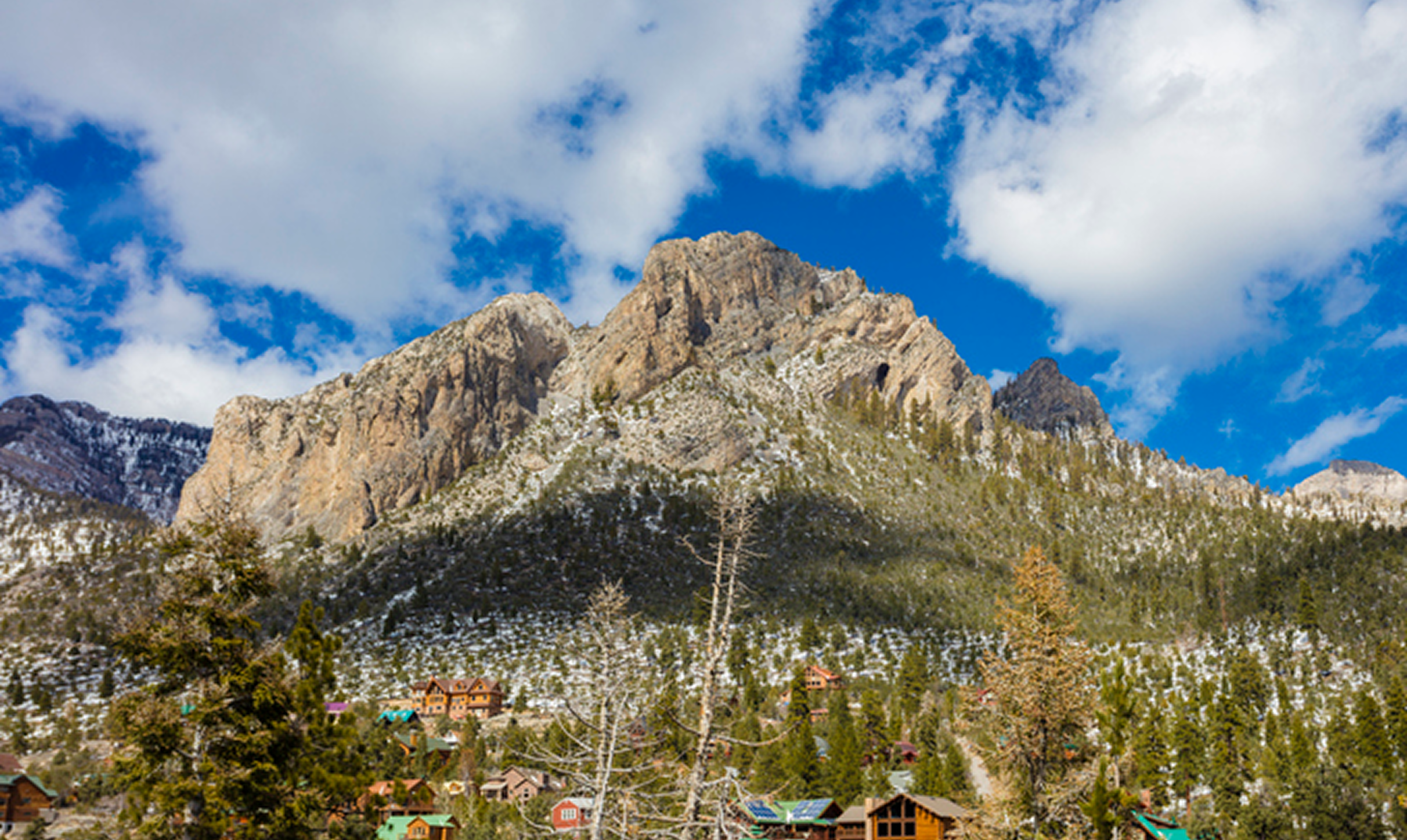 Clear sky over rugged mountain terrain