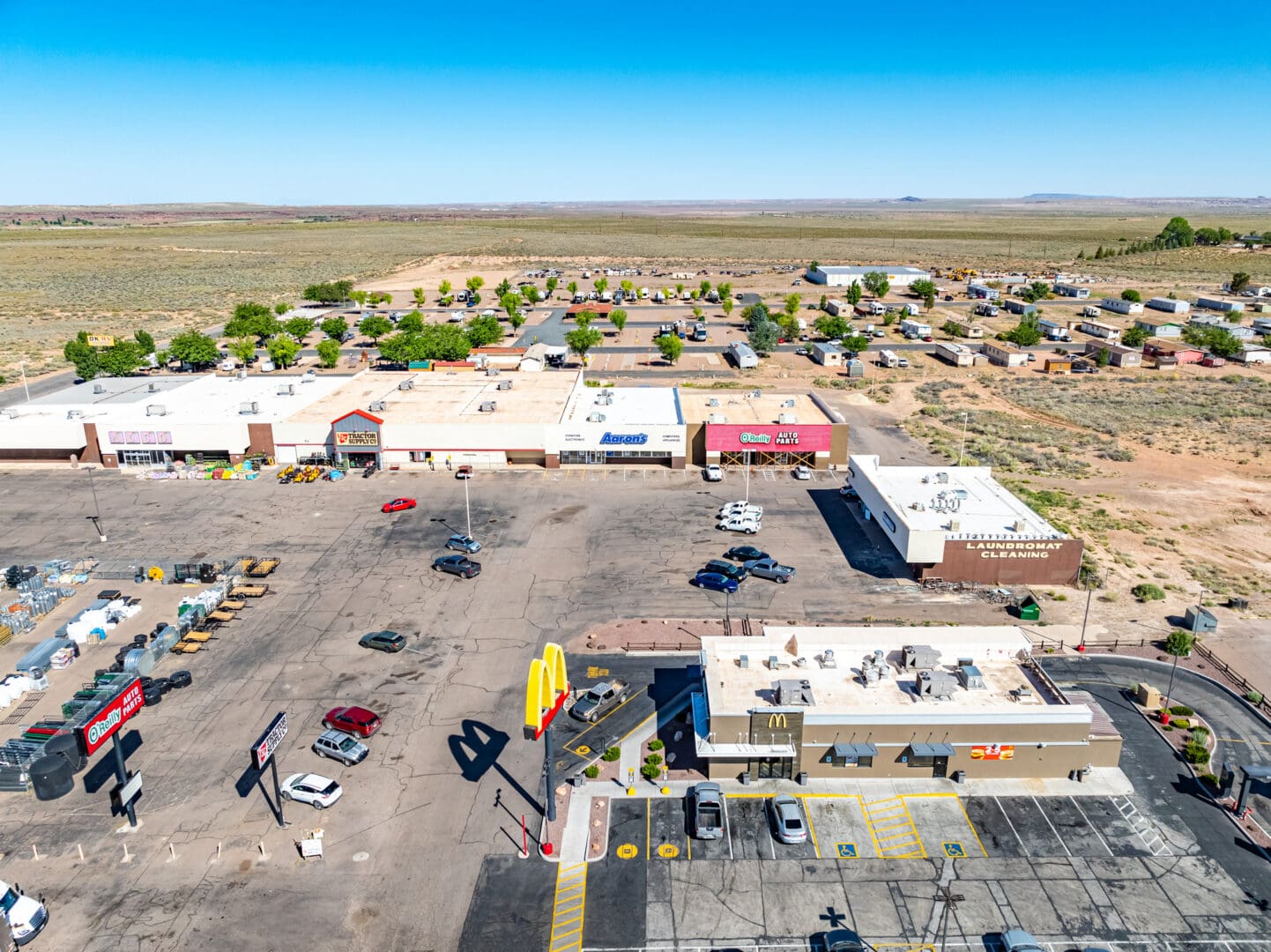 Exterior view of a modern commercial property for lease.