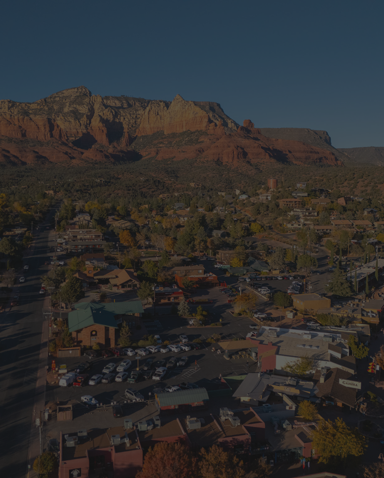 Scenic landscape with red rock formations